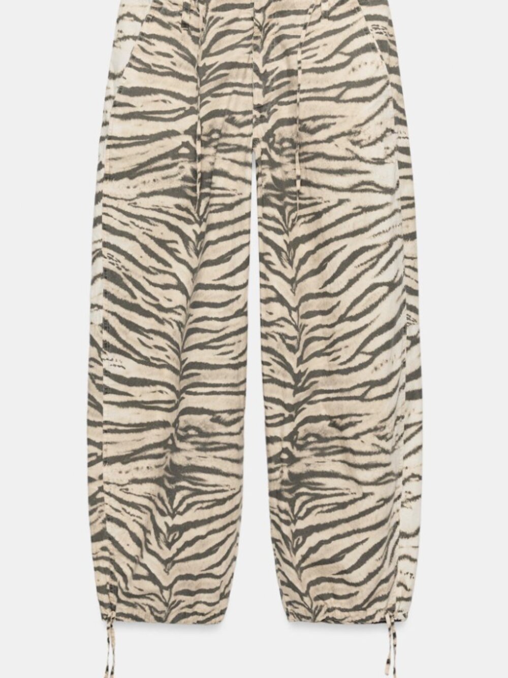 ZARA Zebra Animal Print Wide Leg Drawstring Pant in Sz 10 and 12 - NWT! - Picture 3 of 9